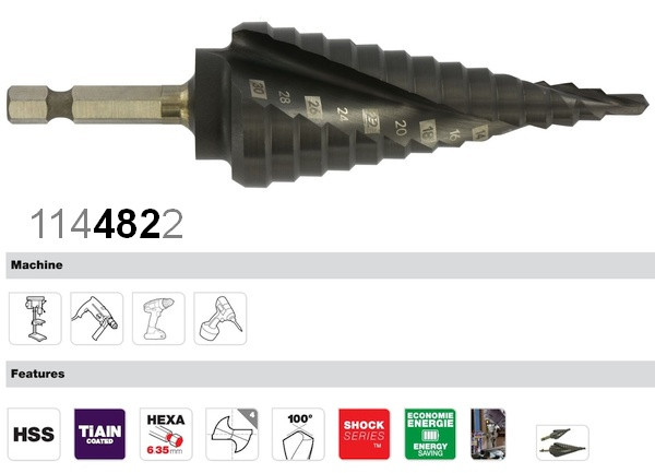 Tivoly Premium lemezfúró HSS TiAlN műszaki jellemzői